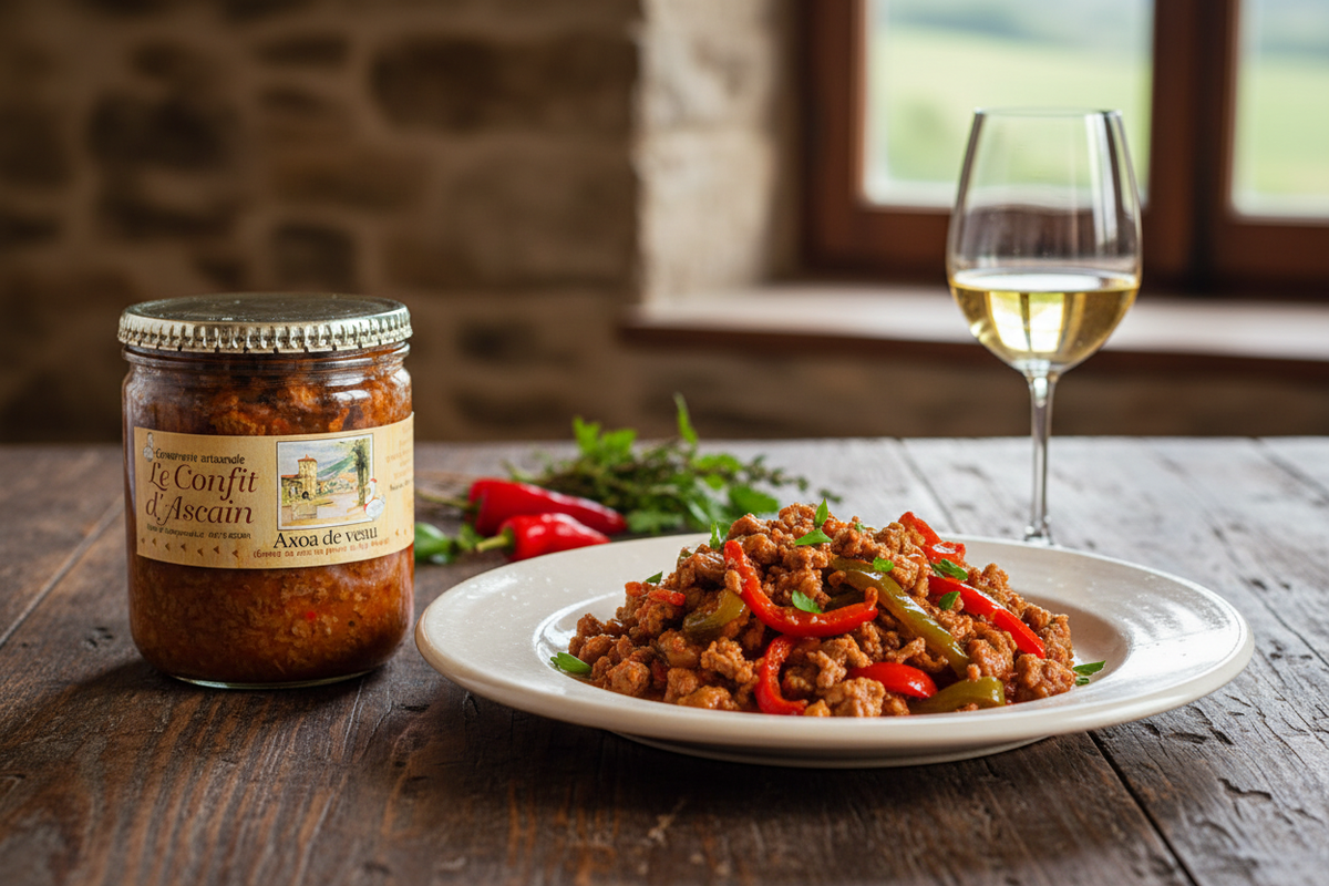 Axoa de Veau – angerichtet mit Originalgas und Weißwein