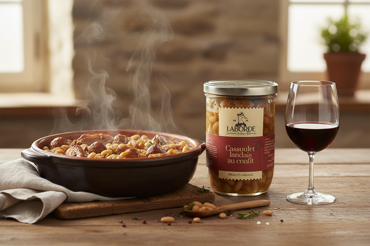 Cassoulet – Laborde-Glas größer als Weinglas