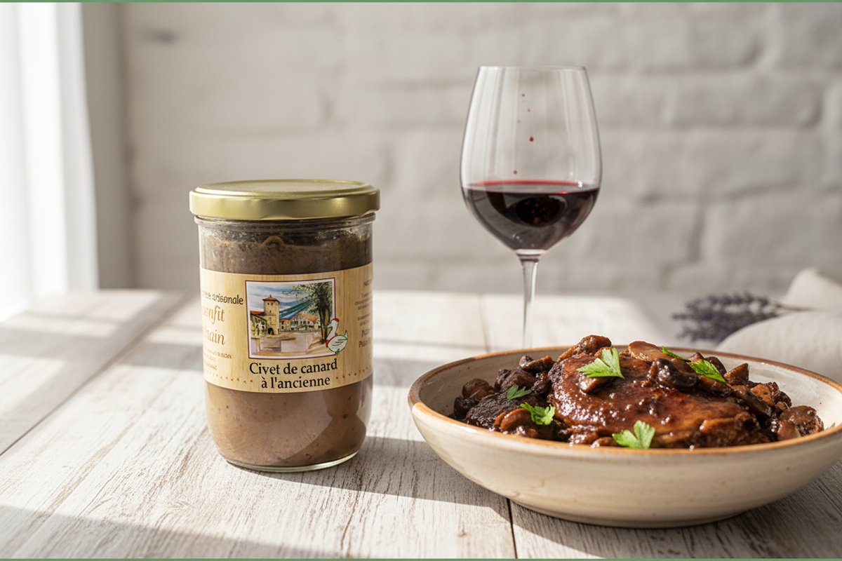 Civet de Canard – Gericht mit Originalglas