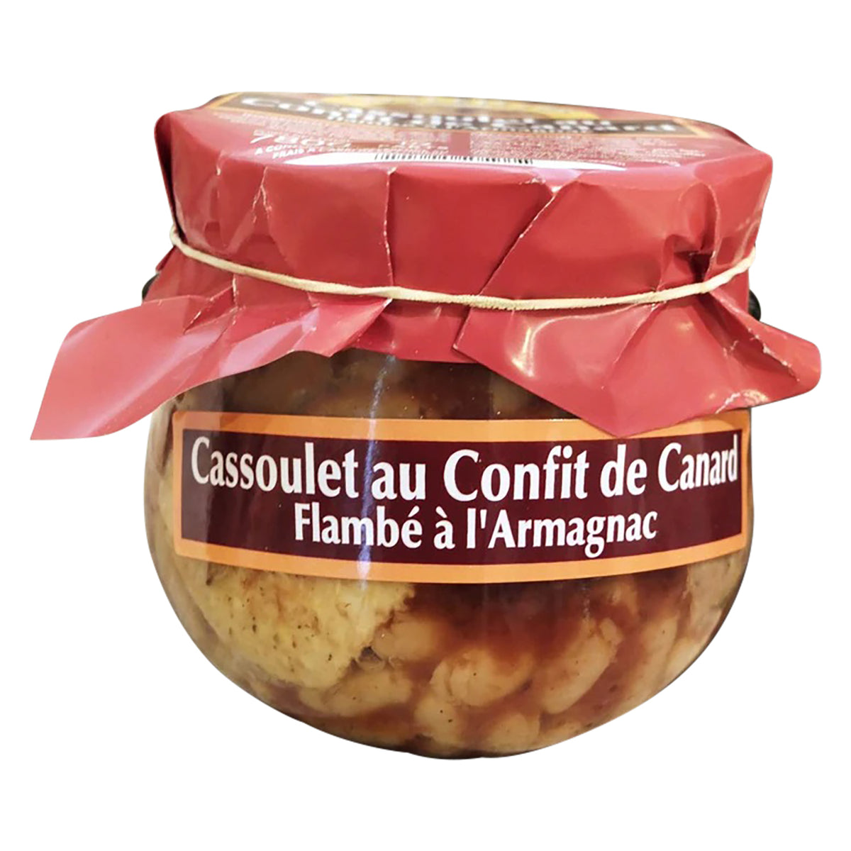 Cassoulet mit Entenconfit, flambiert mit Armagnac Glas 780 g. - Cassoulet  au Confit de Canard, Flambé á l'Armagnac